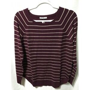Pink Clover Women’s Sweater Size M Valencia Curved Hem Striped Pullover NWOT